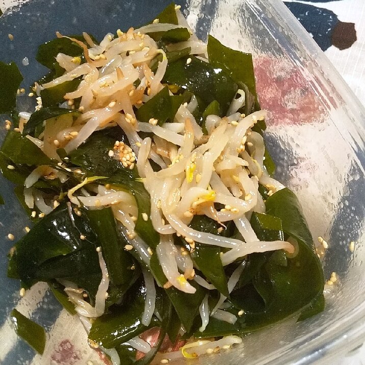 作り置きおつまみ★わかめともやしのナムル